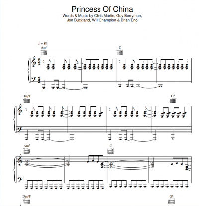 Coldplay - Princess of China Sheet Music for Piano | Free PDF Download ...